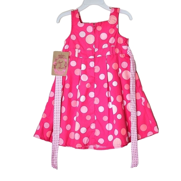 Sugah & Honey Pink & White Polka Dot Sleeveless Dress - Toddler & Girls 4 - Picture 2 of 5